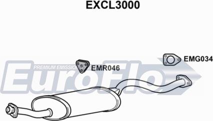 EuroFlo EXCL3000 - Середній глушник вихлопних газів autocars.com.ua