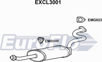 EuroFlo EXCL3001 - Середній глушник вихлопних газів autocars.com.ua