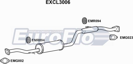 EuroFlo EXCL3006 - Середній глушник вихлопних газів autocars.com.ua