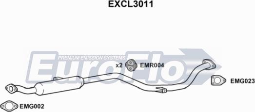 EuroFlo EXCL3011 - Середній глушник вихлопних газів autocars.com.ua