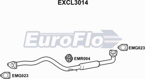 EuroFlo EXCL3014 - Середній глушник вихлопних газів autocars.com.ua