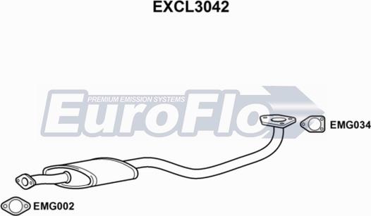 EuroFlo EXCL3042 - Середній глушник вихлопних газів autocars.com.ua