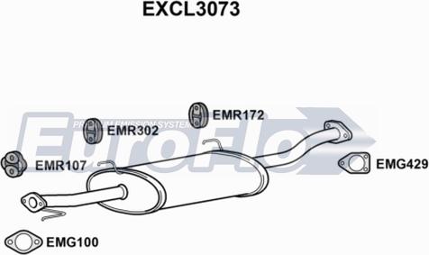 EuroFlo EXCL3073 - Середній глушник вихлопних газів autocars.com.ua