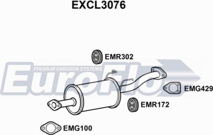 EuroFlo EXCL3076 - Середній глушник вихлопних газів autocars.com.ua