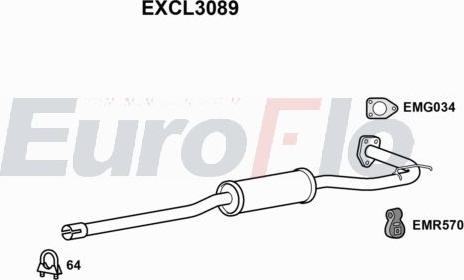 EuroFlo EXCL3089 - Вкладиш глушника, глушник вихлопних газів кінцевий autocars.com.ua