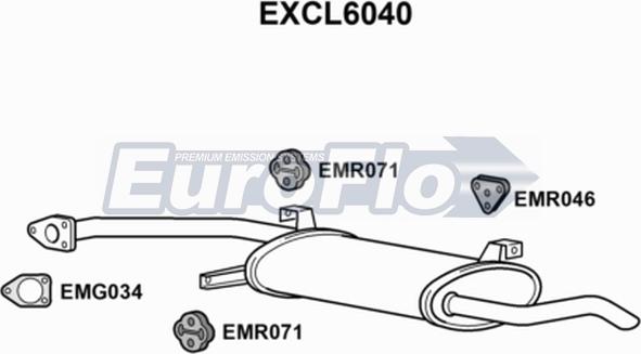 EuroFlo EXCL6040 - Глушник вихлопних газів кінцевий autocars.com.ua