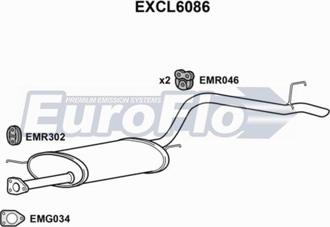 EuroFlo EXCL6086 - Глушник вихлопних газів кінцевий autocars.com.ua