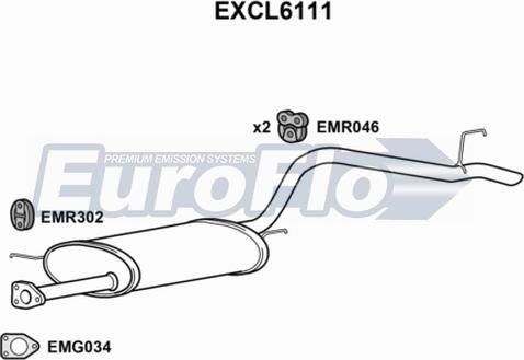 EuroFlo EXCL6111 - Глушник вихлопних газів кінцевий autocars.com.ua