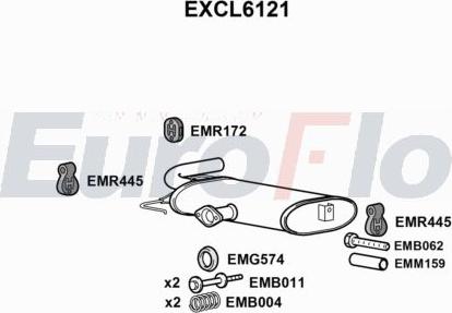 EuroFlo EXCL6121 - Вкладиш глушника, глушник вихлопних газів кінцевий autocars.com.ua