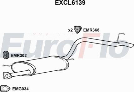 EuroFlo EXCL6139 - Вкладиш глушника, глушник вихлопних газів кінцевий autocars.com.ua