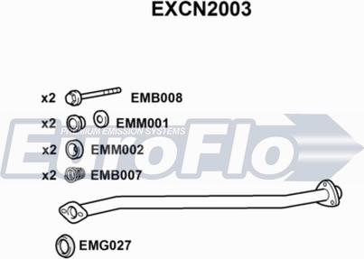 EuroFlo EXCN2003 - Труба вихлопного газу autocars.com.ua