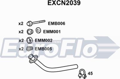 EuroFlo EXCN2039 - Труба вихлопного газу autocars.com.ua