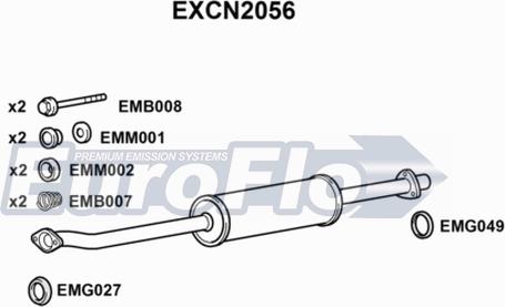 EuroFlo EXCN2056 - Труба вихлопного газу autocars.com.ua