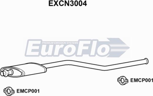 EuroFlo EXCN3004 - Середній глушник вихлопних газів autocars.com.ua