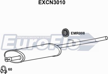 EuroFlo EXCN3010 - Середній глушник вихлопних газів autocars.com.ua