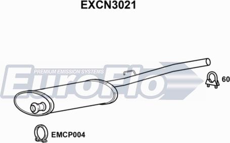 EuroFlo EXCN3021 - Середній глушник вихлопних газів autocars.com.ua