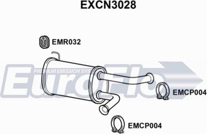 EuroFlo EXCN3028 - Середній глушник вихлопних газів autocars.com.ua