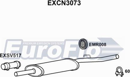 EuroFlo EXCN3073 - Середній глушник вихлопних газів autocars.com.ua