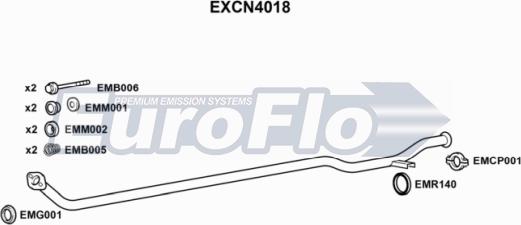 EuroFlo EXCN4018 - Труба вихлопного газу autocars.com.ua