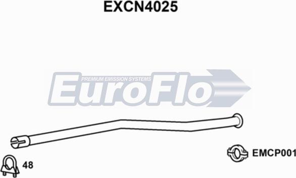 EuroFlo EXCN4025 - Труба вихлопного газу autocars.com.ua