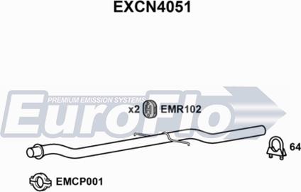 EuroFlo EXCN4051 - Труба вихлопного газу autocars.com.ua