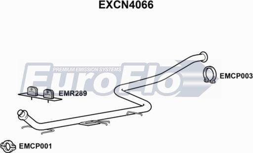 EuroFlo EXCN4066 - Труба вихлопного газу autocars.com.ua