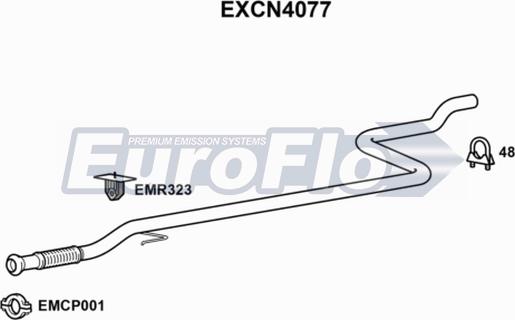 EuroFlo EXCN4077 - Труба вихлопного газу autocars.com.ua