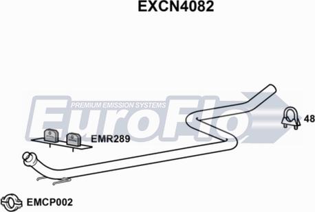 EuroFlo EXCN4082 - Труба вихлопного газу autocars.com.ua