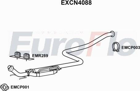 EuroFlo EXCN4088 - Вкладиш глушника, глушник вихлопних газів кінцевий autocars.com.ua