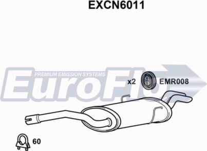 EuroFlo EXCN6011 - Глушник вихлопних газів кінцевий autocars.com.ua