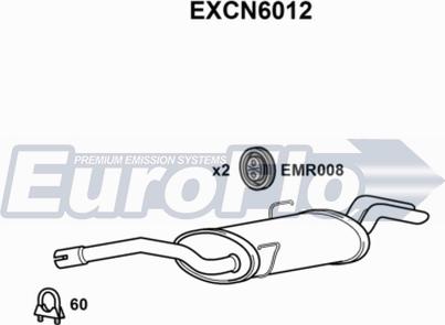 EuroFlo EXCN6012 - Глушник вихлопних газів кінцевий autocars.com.ua