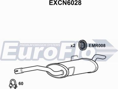 EuroFlo EXCN6028 - Глушник вихлопних газів кінцевий autocars.com.ua