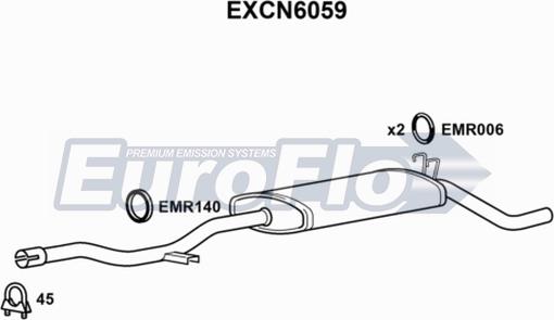 EuroFlo EXCN6059 - Глушник вихлопних газів кінцевий autocars.com.ua