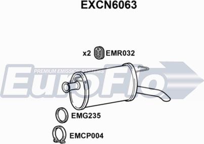 EuroFlo EXCN6063 - Глушник вихлопних газів кінцевий autocars.com.ua