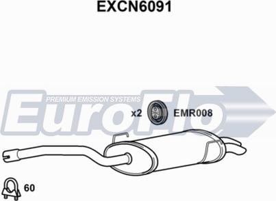 EuroFlo EXCN6091 - Глушник вихлопних газів кінцевий autocars.com.ua