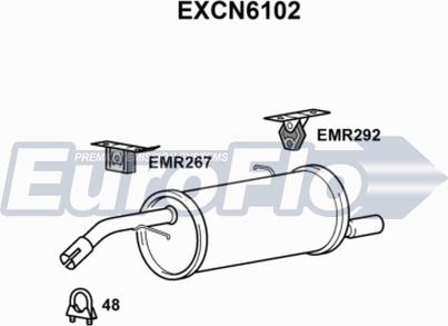 EuroFlo EXCN6102 - Глушник вихлопних газів кінцевий autocars.com.ua