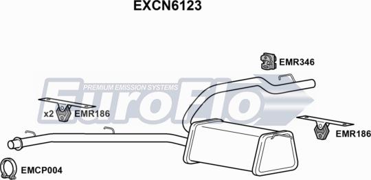 EuroFlo EXCN6123 - Глушник вихлопних газів кінцевий autocars.com.ua