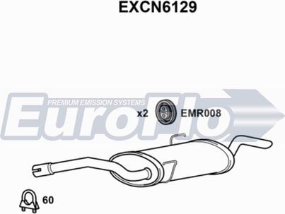 EuroFlo EXCN6129 - Глушник вихлопних газів кінцевий autocars.com.ua