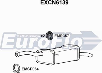 EuroFlo EXCN6139 - Глушник вихлопних газів кінцевий autocars.com.ua