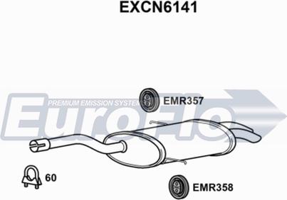 EuroFlo EXCN6141 - Глушник вихлопних газів кінцевий autocars.com.ua