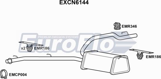 EuroFlo EXCN6144 - Глушник вихлопних газів кінцевий autocars.com.ua