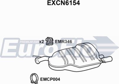 EuroFlo EXCN6154 - Глушник вихлопних газів кінцевий autocars.com.ua