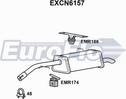 EuroFlo EXCN6157 - Глушник вихлопних газів кінцевий autocars.com.ua