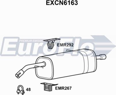 EuroFlo EXCN6163 - Глушник вихлопних газів кінцевий autocars.com.ua