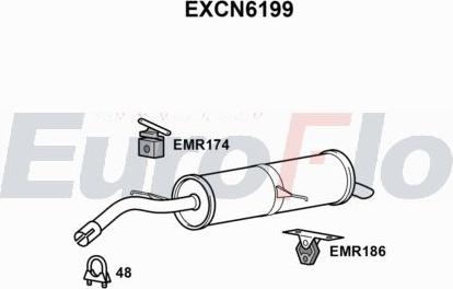 EuroFlo EXCN6199 - Вкладиш глушника, глушник вихлопних газів кінцевий autocars.com.ua