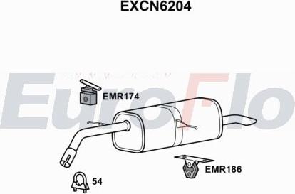 EuroFlo EXCN6204 - Вкладиш глушника, глушник вихлопних газів кінцевий autocars.com.ua