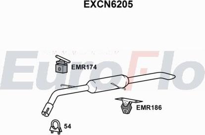 EuroFlo EXCN6205 - Вкладиш глушника, глушник вихлопних газів кінцевий autocars.com.ua