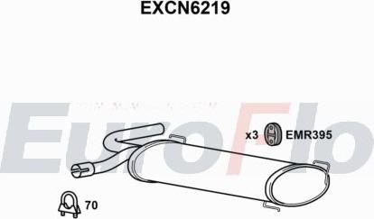 EuroFlo EXCN6219 - Вкладиш глушника, глушник вихлопних газів кінцевий autocars.com.ua