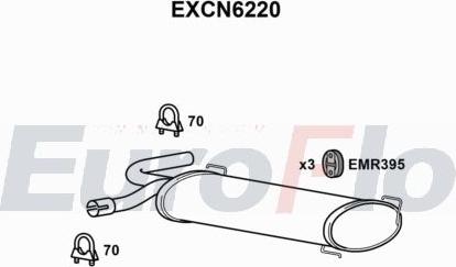 EuroFlo EXCN6220 - Вкладиш глушника, глушник вихлопних газів кінцевий autocars.com.ua