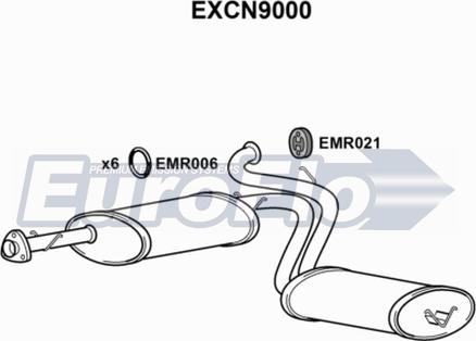 EuroFlo EXCN9000 - Середній / кінцевий глушник ОГ autocars.com.ua